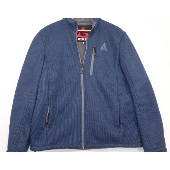 Gerry Other - Gerry Mens Blue Full-Zip Jacket Waffle Knit With Sherpa Lining Size XL Outerwear